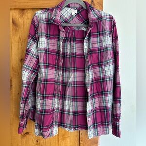J.Crew Plaid Flannel Lightweight Purple L